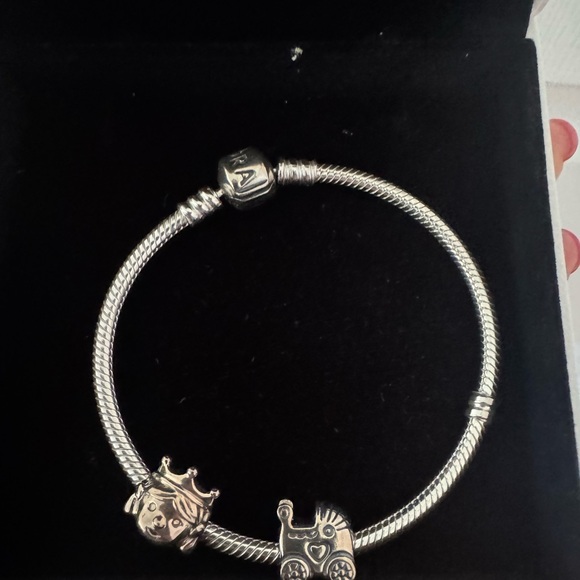 Children’s Pandora Silver Charm Bracelet w/Charms - Picture 4 of 10